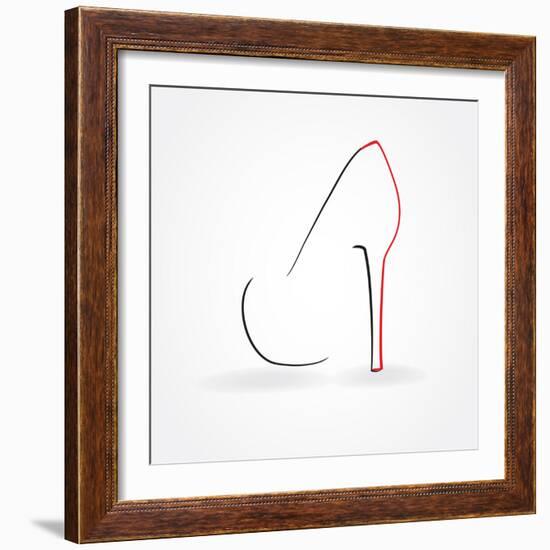 Pump Shoe Silhouette-mcherevan-Framed Premium Giclee Print