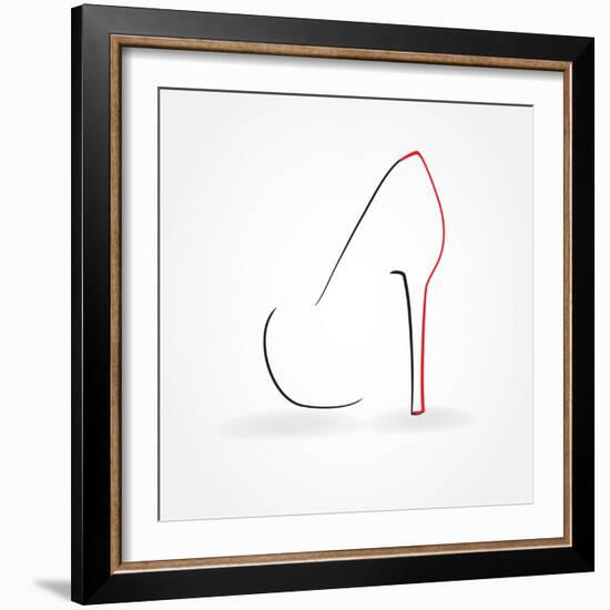 Pump Shoe Silhouette-mcherevan-Framed Premium Giclee Print