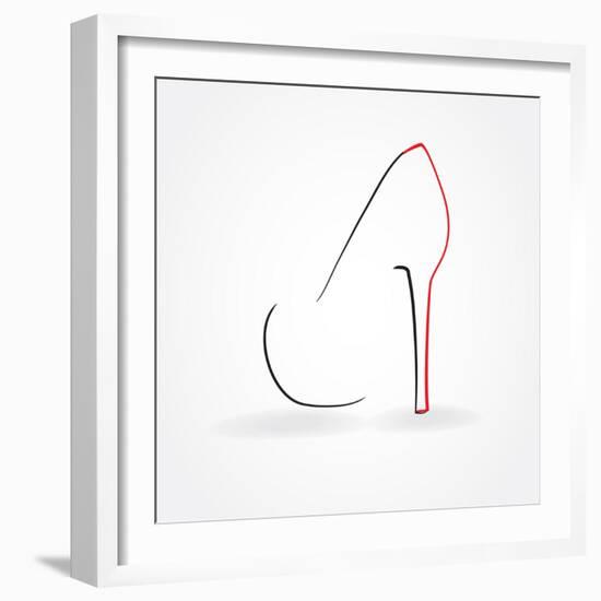 Pump Shoe Silhouette-mcherevan-Framed Premium Giclee Print