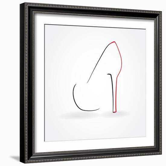 Pump Shoe Silhouette-mcherevan-Framed Premium Giclee Print