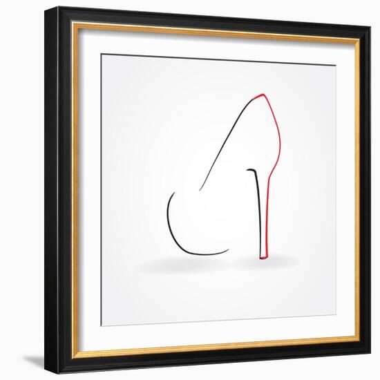 Pump Shoe Silhouette-mcherevan-Framed Premium Giclee Print