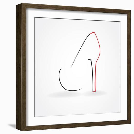 Pump Shoe Silhouette-mcherevan-Framed Art Print