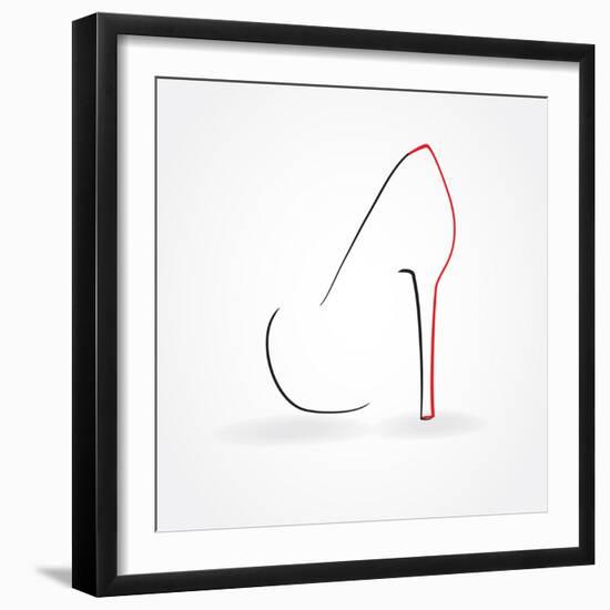 Pump Shoe Silhouette-mcherevan-Framed Art Print