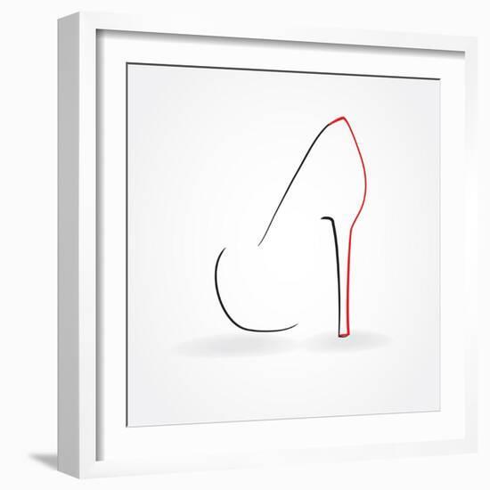 Pump Shoe Silhouette-mcherevan-Framed Art Print