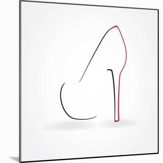 Pump Shoe Silhouette-mcherevan-Mounted Art Print