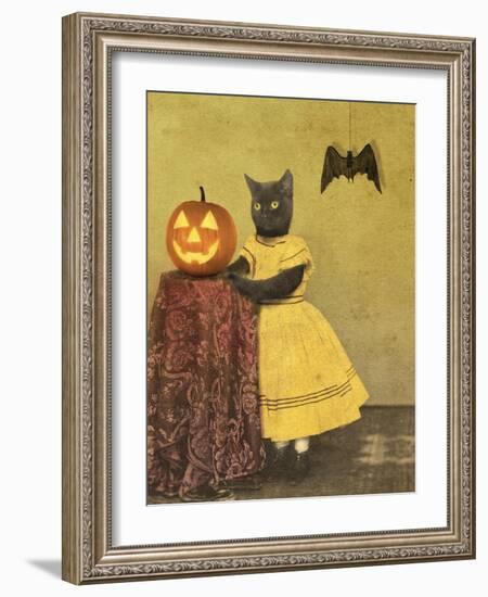 Pumpkin and Cat-J Hovenstine Studios-Framed Giclee Print