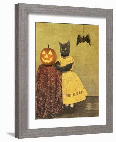 Pumpkin and Cat-J Hovenstine Studios-Framed Giclee Print