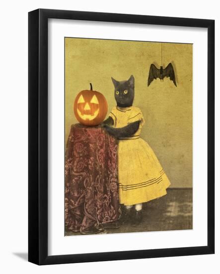 Pumpkin and Cat-J Hovenstine Studios-Framed Giclee Print