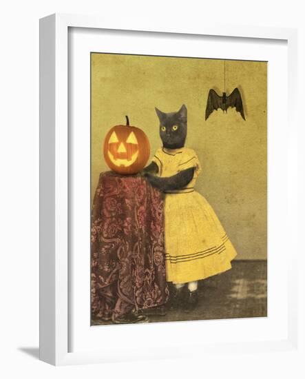 Pumpkin and Cat-J Hovenstine Studios-Framed Giclee Print