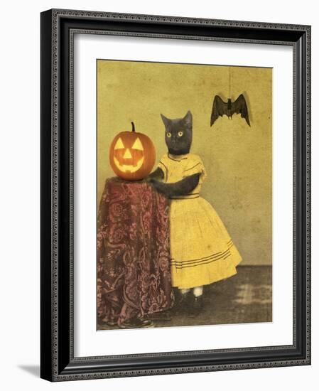 Pumpkin and Cat-J Hovenstine Studios-Framed Giclee Print