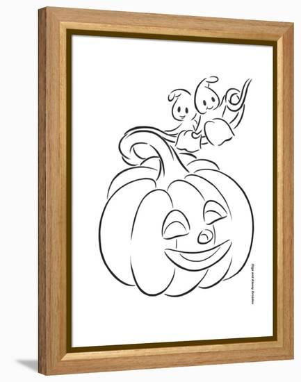 Pumpkin and Ghosts-Olga And Alexey Drozdov-Framed Premier Image Canvas