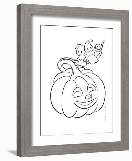 Pumpkin and Ghosts-Olga And Alexey Drozdov-Framed Giclee Print