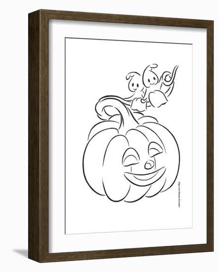 Pumpkin and Ghosts-Olga And Alexey Drozdov-Framed Giclee Print