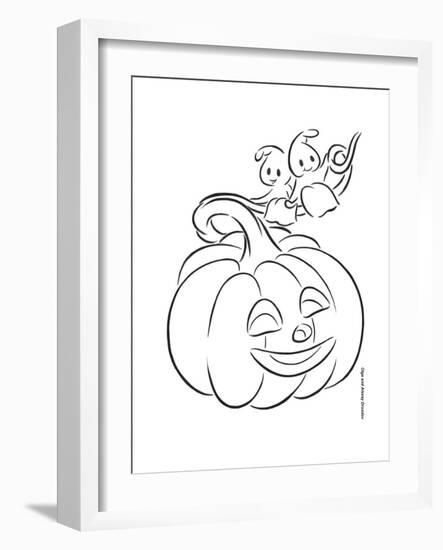Pumpkin and Ghosts-Olga And Alexey Drozdov-Framed Giclee Print