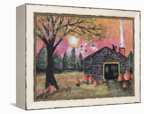 Pumpkin Barn 1-Karla Gerard-Framed Premier Image Canvas