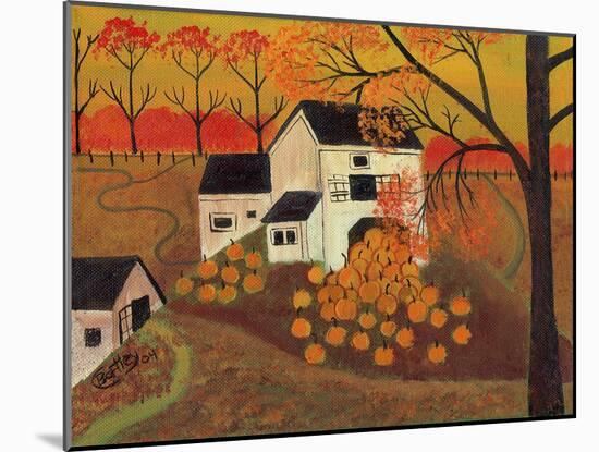 Pumpkin Barn Autumn Folk Art Cheryl Bartley-Cheryl Bartley-Mounted Giclee Print