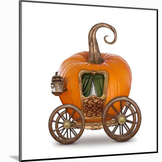 Pumpkin Carriage-egal-Mounted Art Print