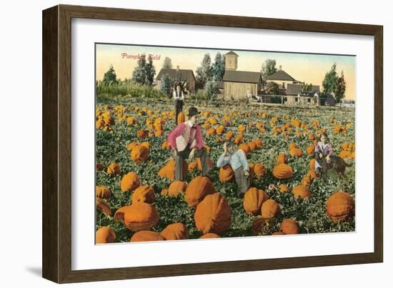 Pumpkin Field-null-Framed Art Print