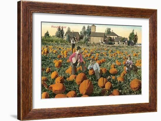 Pumpkin Field-null-Framed Art Print