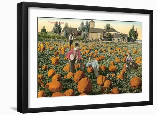 Pumpkin Field-null-Framed Art Print