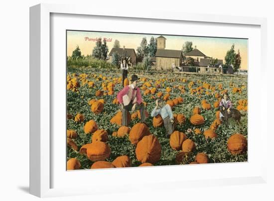 Pumpkin Field-null-Framed Art Print