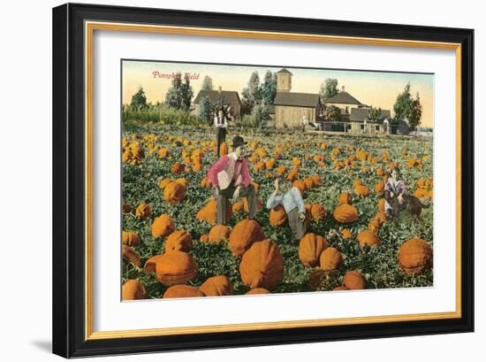 Pumpkin Field-null-Framed Art Print