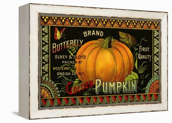 Pumpkin Label-null-Framed Premier Image Canvas