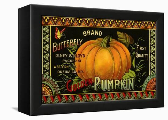 Pumpkin Label-null-Framed Premier Image Canvas