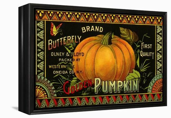 Pumpkin Label-null-Framed Premier Image Canvas