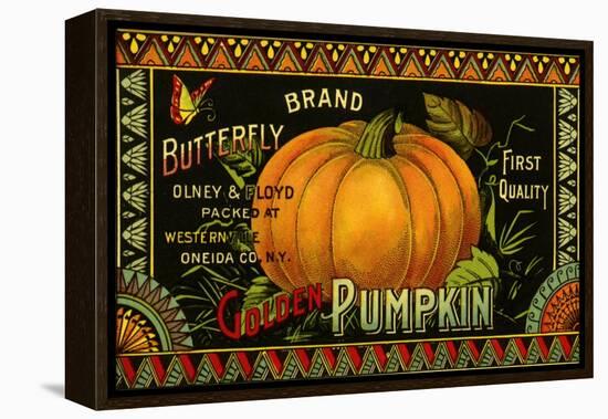 Pumpkin Label-null-Framed Premier Image Canvas