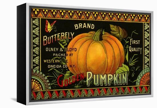 Pumpkin Label-null-Framed Premier Image Canvas