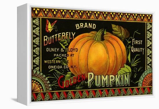 Pumpkin Label-null-Framed Premier Image Canvas