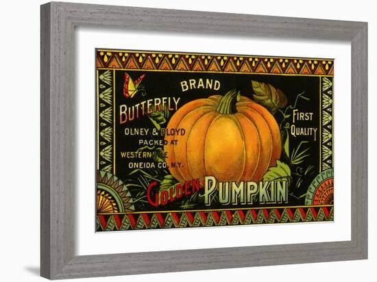 Pumpkin Label-null-Framed Giclee Print