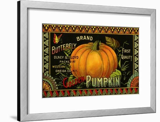 Pumpkin Label-null-Framed Giclee Print