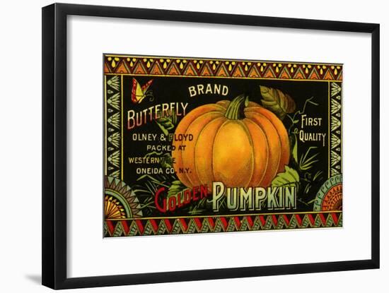 Pumpkin Label-null-Framed Giclee Print