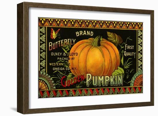 Pumpkin Label-null-Framed Giclee Print