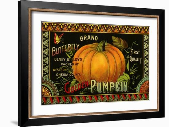 Pumpkin Label-null-Framed Giclee Print