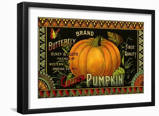 Pumpkin Label-null-Framed Giclee Print