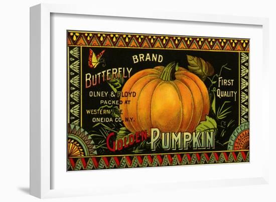 Pumpkin Label-null-Framed Giclee Print