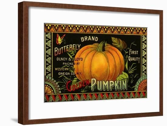 Pumpkin Label-null-Framed Giclee Print