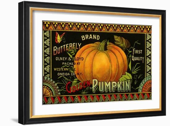 Pumpkin Label-null-Framed Giclee Print
