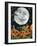 Pumpkin Patch Halloween Full Moon Face-sylvia pimental-Framed Art Print