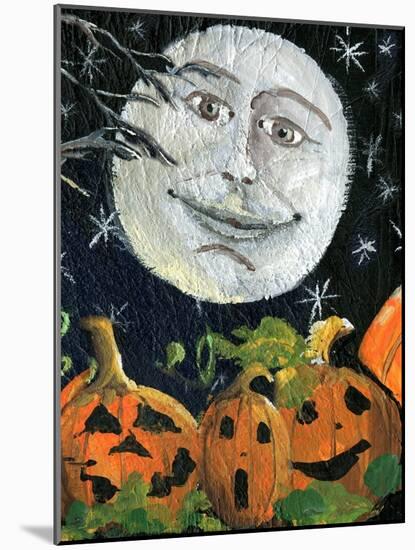 Pumpkin Patch Halloween Full Moon Face-sylvia pimental-Mounted Art Print