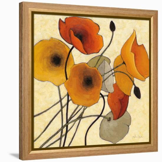 Pumpkin Poppies II-Shirley Novak-Framed Stretched Canvas