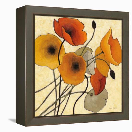 Pumpkin Poppies II-Shirley Novak-Framed Stretched Canvas