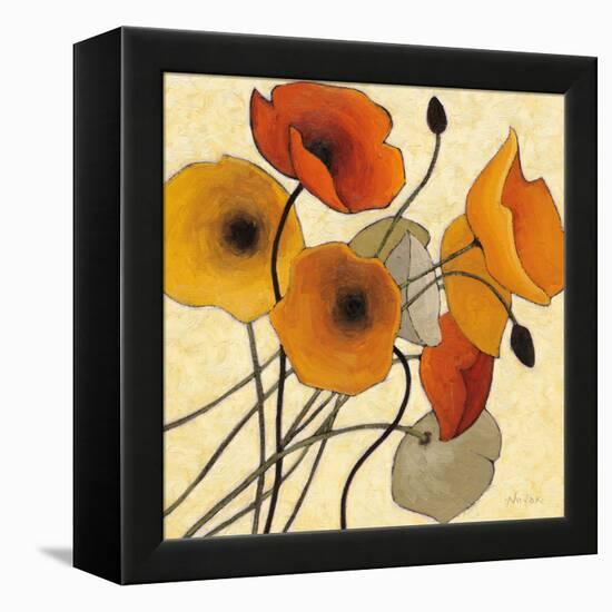 Pumpkin Poppies II-Shirley Novak-Framed Stretched Canvas