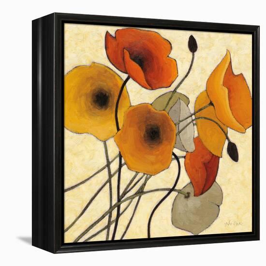 Pumpkin Poppies II-Shirley Novak-Framed Stretched Canvas