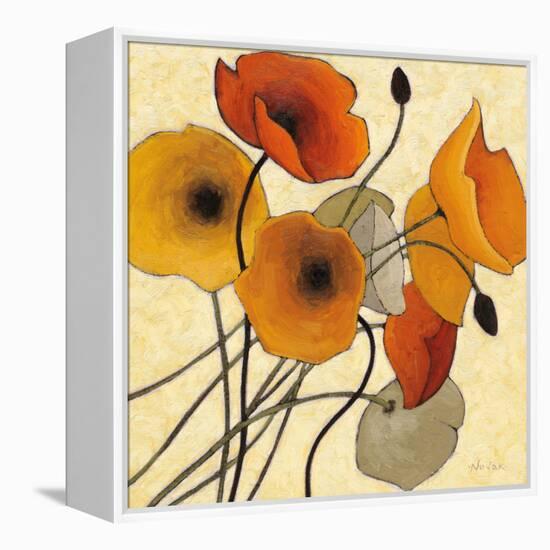 Pumpkin Poppies II-Shirley Novak-Framed Stretched Canvas