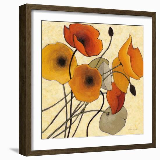 Pumpkin Poppies II-Shirley Novak-Framed Art Print