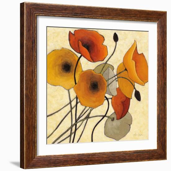 Pumpkin Poppies II-Shirley Novak-Framed Art Print